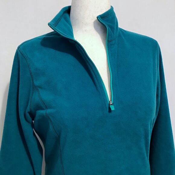 Eddie Bauer NWT Teal Quarter Zip Fleece Women M - Picture 7 of 9